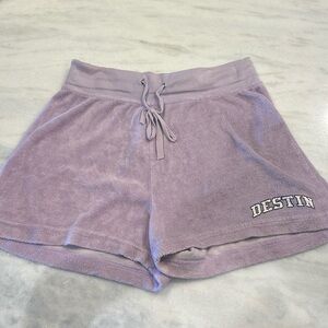 Vintage 90s Y2K Booty Terry Cloth Purple Shorts Destin Florida